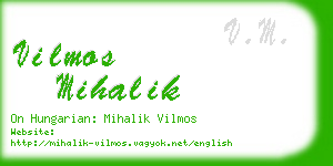 vilmos mihalik business card